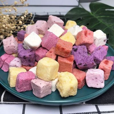 কেনা স্বাদযুক্ত হিমায়িত শুকনো দই স্ন্যাকস উচ্চ প্রোটিন ড্রাগন ফলের স্বাদ 25 গ্রাম ওয়ার্কআউট পরে পুনরুদ্ধারের জন্য