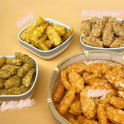 ক্রিস্পি সিউইড কারি চিলি ব্ল্যাক পিপার ফ্লেভার রাইস ক্র্যাকার স্ন্যাক ফ্রাইড